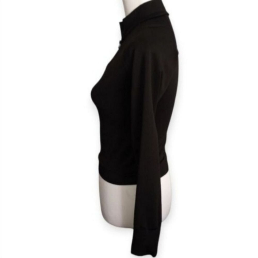 PINK Victoria's Secret Black Quarter-Zip Sweatshirt Sz.XS EUC. - Picture 3 of 7